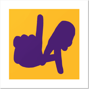 LA Hands Silhouette, Purple Posters and Art